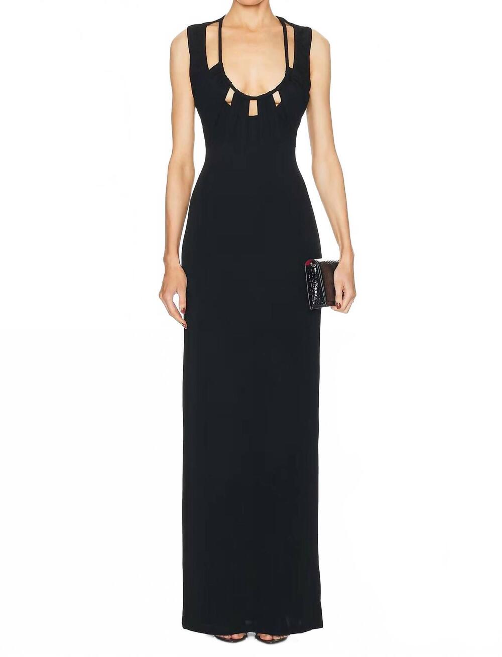 NEW ZEYNEP ARCAY u-cord jersey dress in black